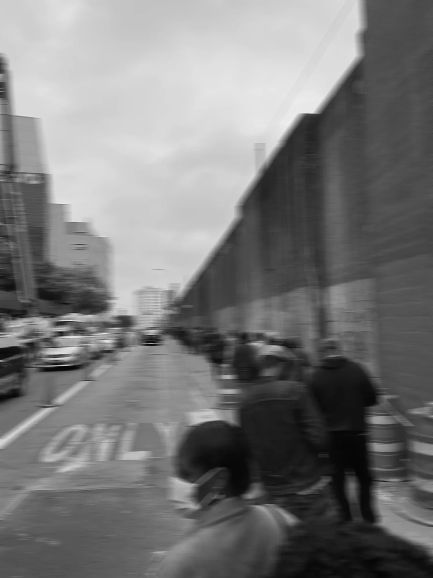 People waiting in line to vote on a Jamaica, Queens street